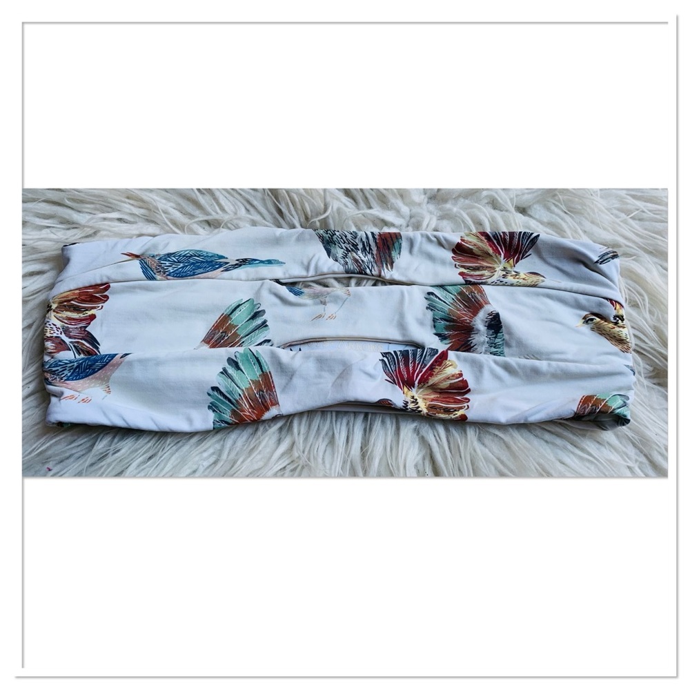 Boys + Arrows Abetting Ava Bandeau Top In Bird Cut Out Front White Blue Size XL